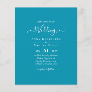 Flyer Casamento Monocromático Bondi Azul ORÇAMENTO