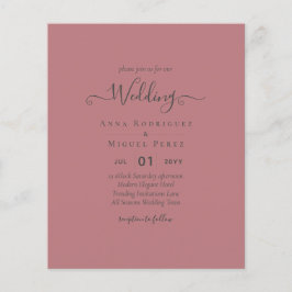 Flyer Casamento Monocromático Dusty Rosa