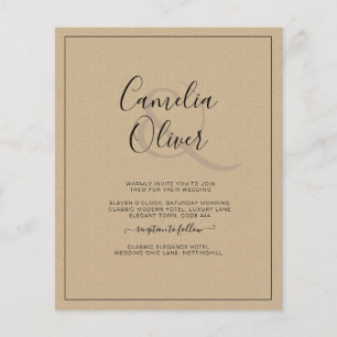 Flyer Casamento monocromático e monocromático do orçamen