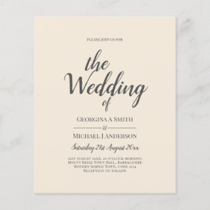Flyer Casamento Monocromático Moderno Beige