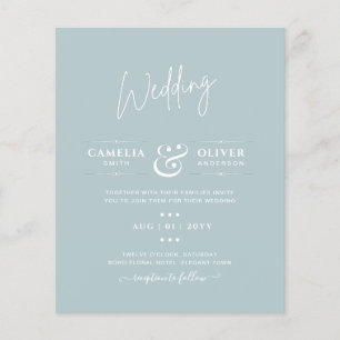 Flyer Casamento Monocromático Verde de Vidro do Mar OR