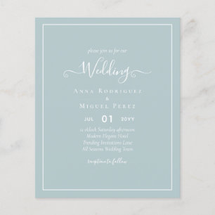 Flyer Casamento Monocromático Verde de Vidro do Mar OR