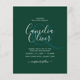 Flyer Casamento Monocromático Verde Emerald