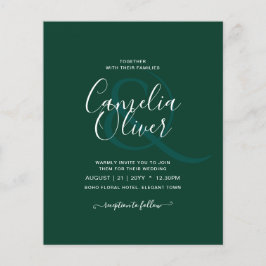 Flyer Casamento Monocromático Verde Emerald