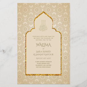 Flyer Casamento Muçulmano de WALIMA Nikah Bilíngue Orn