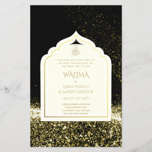 Flyer Casamento Muçulmano de WALIMA Nikah Bilíngue Ornam