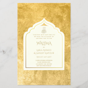 Flyer Casamento Muçulmano de WALIMA Nikah Bilíngue Ornam