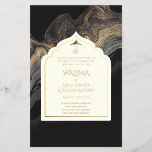 Flyer Casamento Muçulmano de WALIMA Nikah Bilíngue Ornam