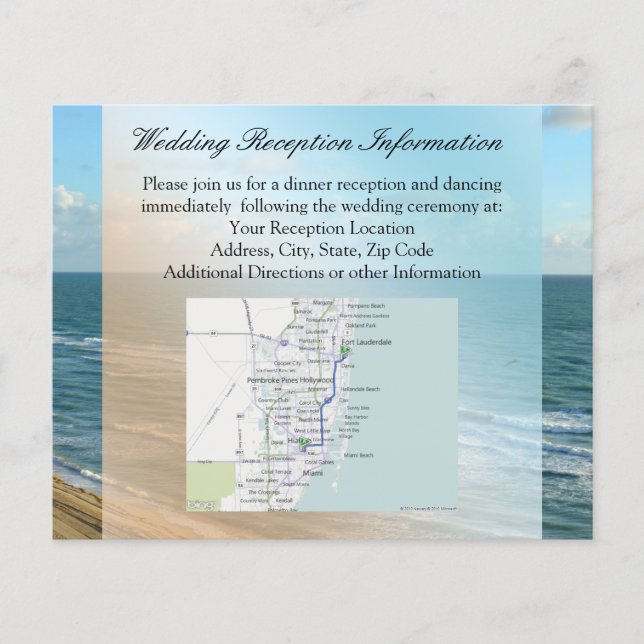 Flyer Casamento na Praia da Paisagem Marinha Oceano Azul (Frente)