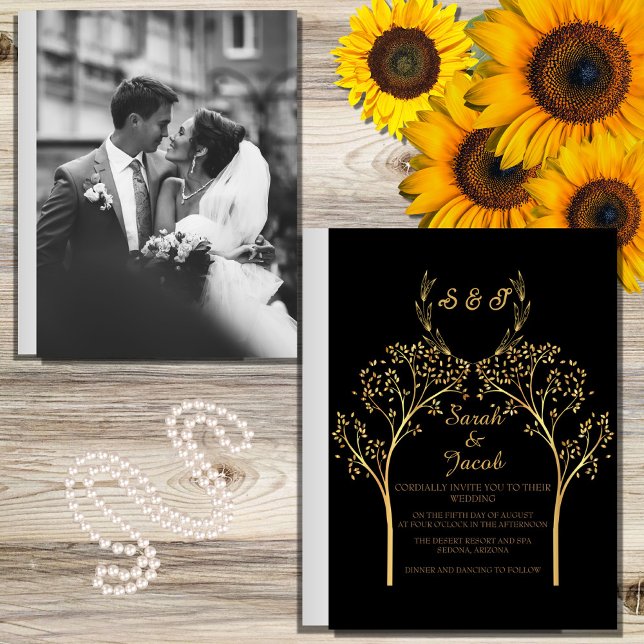 FLYER CASAMENTO NEGRO E DOURADO ELEGANTE DO ORÇAMENTO (Criador carregado)