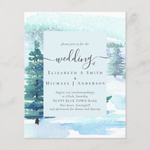 Flyer casamento no inverno Montanha Pinheiros Neve