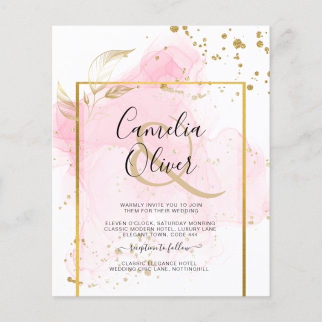 Flyer CASAMENTO OURO ROSA Tinta Alcoólica Abstrata (Frente)