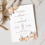 Flyer Casamento outono de Orçamento Pumpkins Pampas Gras<br><div class="desc">Chic e Laranja Queimada Moderna e Terracotta Pampas Grass,  White Pumpkins e Flores Boho Bohemian Watercolor Autumn (Fall),  Winter,  Primavera ou Summer Invtions - inclui uma bela e elegante tipografia de roteiro para a celebração especial do Dia do Casamento.</div>