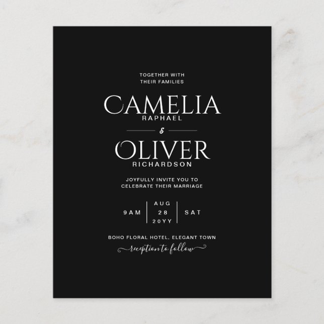 Flyer Casamento preto branco-preto-branco-orçamento (Frente)