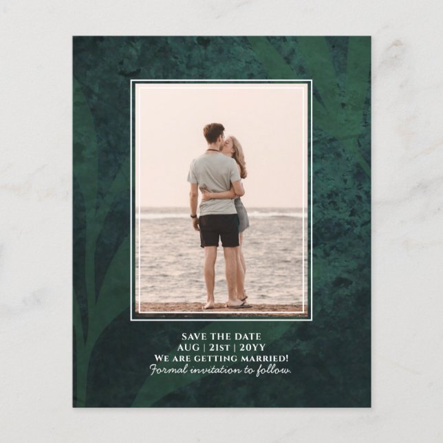 Flyer Casamento Rustic Emerald Green - BUDGET All-in-1 (Frente)