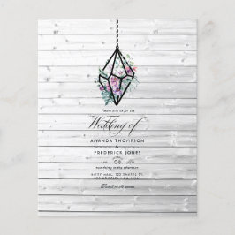 Flyer Casamento Rustic Pastel Floral Terrarium
