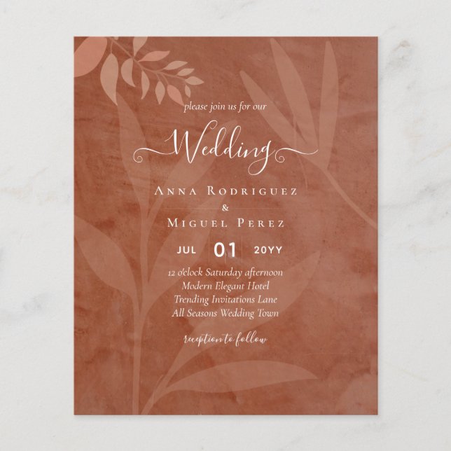 Flyer Casamento Rustic Terracotta Overlay (Frente)
