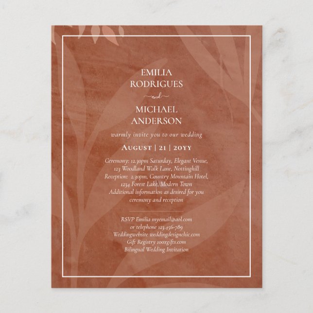 Flyer Casamento Rustic Terracotta Overlay (Frente)