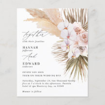 casamento rústico com orquídea de erva Pampas