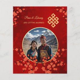 Flyer Casamento Tibetano com Cherry Blossom Blossom