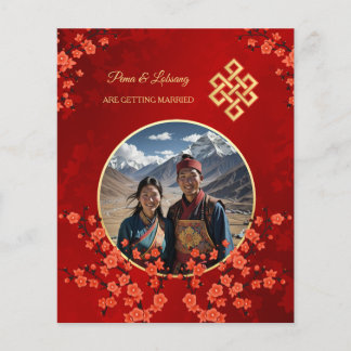 Flyer Casamento Tibetano com Cherry Blossom Blossom