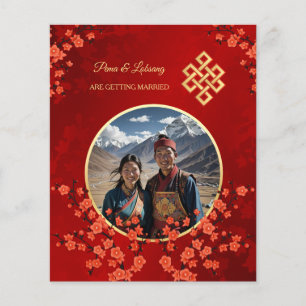 Flyer Casamento Tibetano com Cherry Blossom Blossom