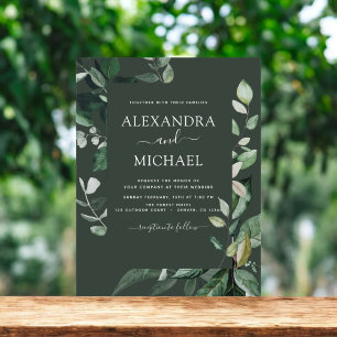 Flyer Casamento Verde-Botânico Emerald Verde