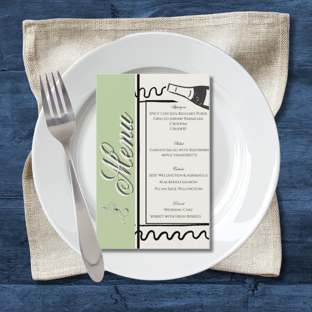Flyer Casamento Verde & Creme Simples e Elegante Desenha (Criador carregado)