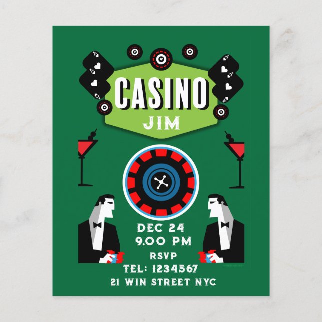 Flyer Casino Gambling Poker Roulette (Frente)