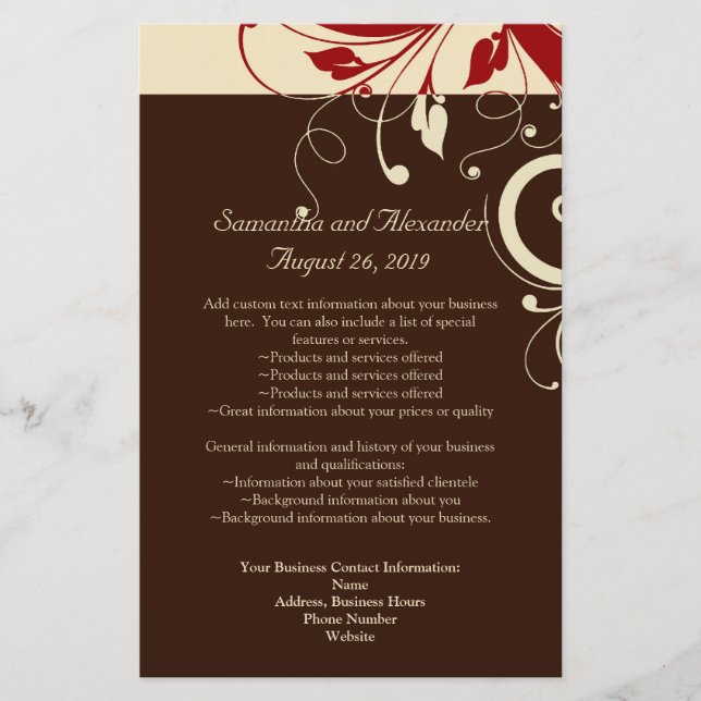 Flyer Castanho/Creme/Programa de Inverso Vermelho/Panfle (Frente)