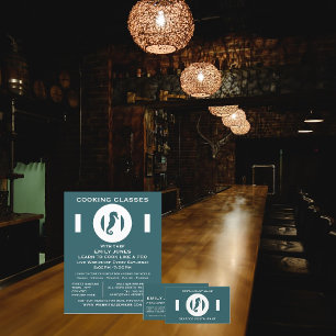 Flyer Cavalo de mar, frutos do mar, classes de Cozinhar 