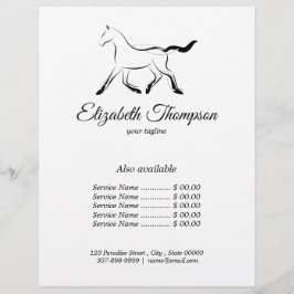 Flyer Cavalo elegante a preto