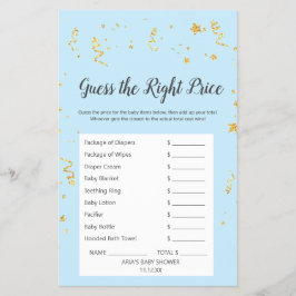 Flyer Celebração Dourada sobre Azul Adivinha O Preço Cer