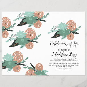 Flyer Celebração Moderna da Vida Flores Desenhadas à Mão