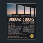 Flyer Cena de Janela, Janela & Porta Fitter Company<br><div class="desc">Painel de propaganda da empresa Windows Scene,  Window & Door Fitter Company,  pela Loja de Cartão de visita.</div>