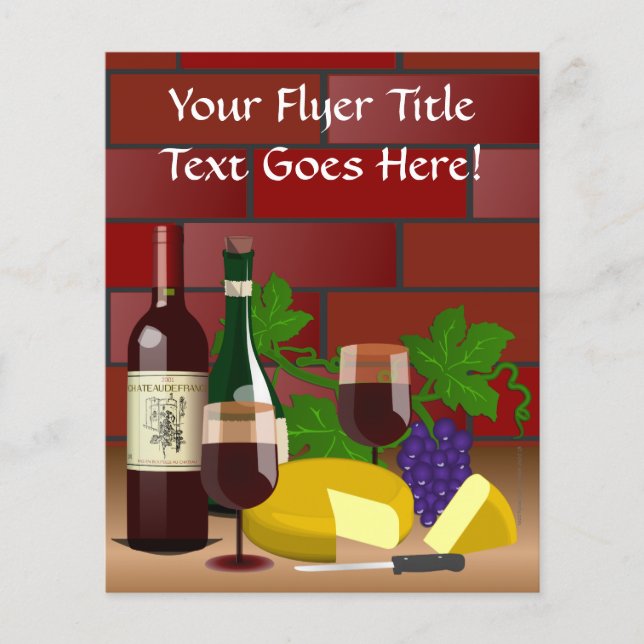 Flyer Cena de Mesa de Queijo e Vinho (Frente)