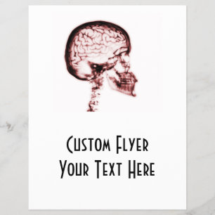 FLYER CÉREBRO DO CRÂNIO DO RAIO X - VERMELHO