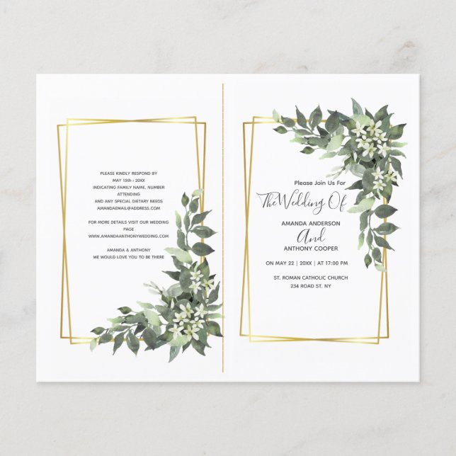 Flyer Cerimônia de orçamento, recepção, rsvp, detalhes (Frente)