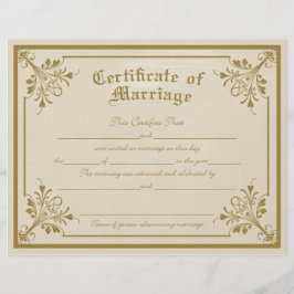 Flyer Certificado de casamento