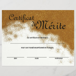 Flyer Certificado de Excelência Genérica de Classe Franc