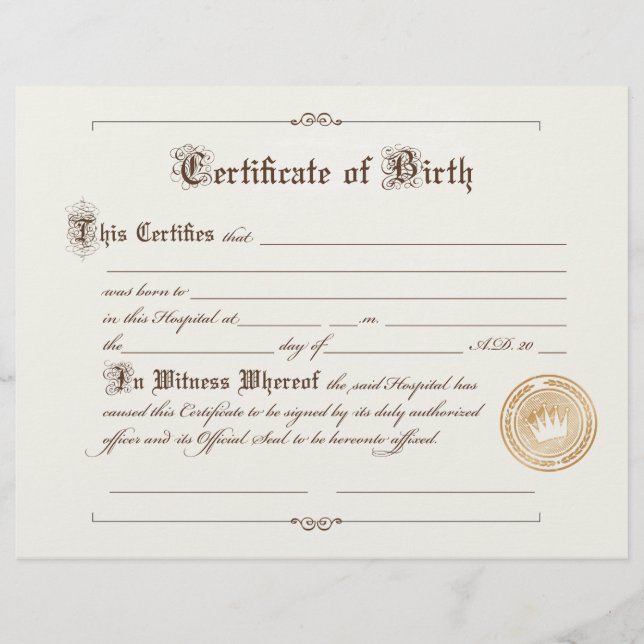 Flyer Certificado de Nascimento (Frente)