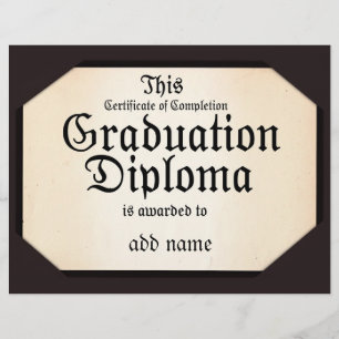 Flyer Certificate of Completion Graduation Diploma