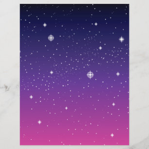 Flyer Céu nocturno estrelado roxo escuro