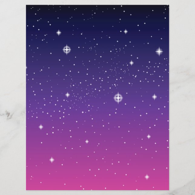 Flyer Céu Noturno Estrelado Roxo Escuro (Frente)