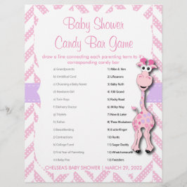 Flyer Chá Bebê Rosa Girafa Baby Boy - Jogo
