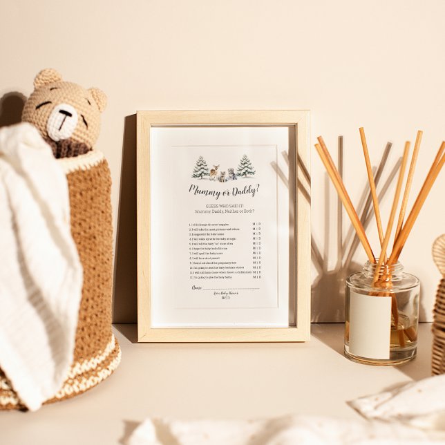 Flyer Chá de animais da floresta de inverno múmia ou Pai (Criador carregado)