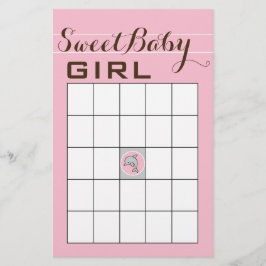 Flyer Chá de Bebê BINGO "Golfinho Rosa"