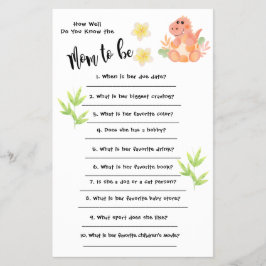 Flyer Chá de Bebê Dinossauro Quão bem você conhece o car