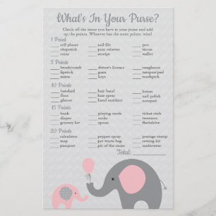 Flyer Chá de Bebê do Elefante Rosa O Que Está no Seu Bol