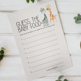 Flyer Chá de Bebê Jantar de Zoo Safari Adivinhe a Comida